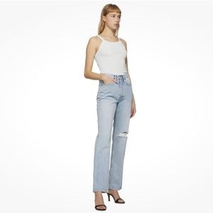 Re/Done New 70s Bootcut Jean Pant In Light Worn Blue Denim High Waist Sz 30